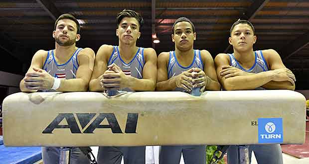 Los puertorriqueños Andrés Torres, Julio Otero, Issac Cotto y José López son las nuevas caras de la gimnasia artística. (Foto/A. Rodríguez/Gimnasia)