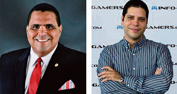 Kenneth Rivera, presidente Cámara de Comercio de Puerto Rico y Ricardo Román, experto en videojuegos. (Foto/Suministrada) 

