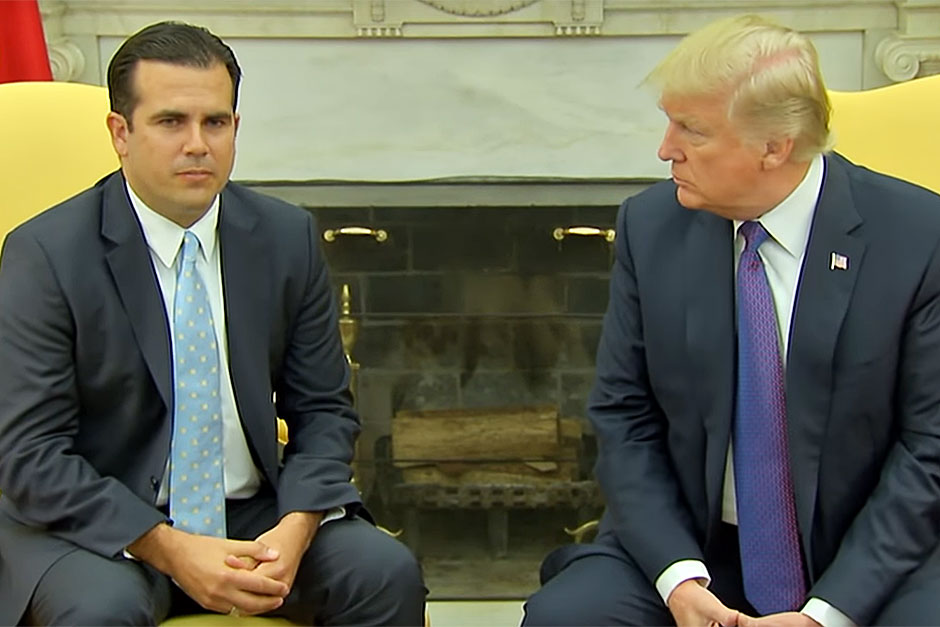 Ricardo Rosselló, gobernador de Puerto Rico junto al Presidente Donald Trump. (Foto/Toma de Pantalla)