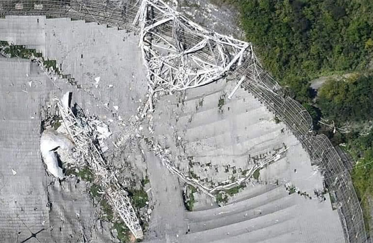 Observatorio de Arecibo después de colapsar. (Foto/Suministrada) 