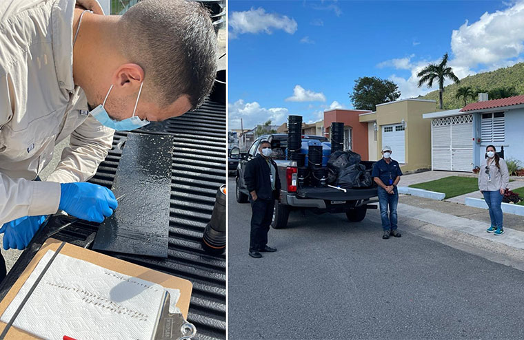 Miguel Neris, Ayudante Ejecutivo del Alcalde de Caguas, Dr. Roberto Barrera y Julieanne Miranda de la Unidad de Control de Vectores de Puerto Rico comienzan nuevo proyecto para reducir los mosquitos que puedan transmitir virus, como el dengue. (Foto/Suministrada)